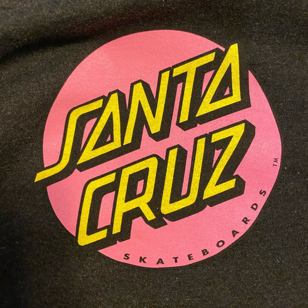 Santa Cruz Skateboards Hoodie - Dark Gray + Pink